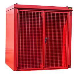 Gasflaschencontainer BAUER GFC-B M2, B 1570 x T 2125 x H 2265, für 35 Gasflaschen, feuerbeständig, abschließbar, rot