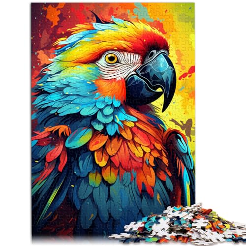 Puzzles für Fantasy-Psychedelischer Papagei Art Puzzles für Erwachsene 1000 Teile Holzpuzzle Schwierige Schwere Puzzles 1000 Teile (50x75cm)