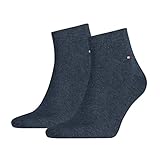 Tommy Hilfiger Herren Quarter Socken Kurzsocken Business Socken 342025001 12 Paar, Farbe:Blau, Größe:47-49, Menge:12 Paar (6x 2er Pack), Artikel:-356 jeans