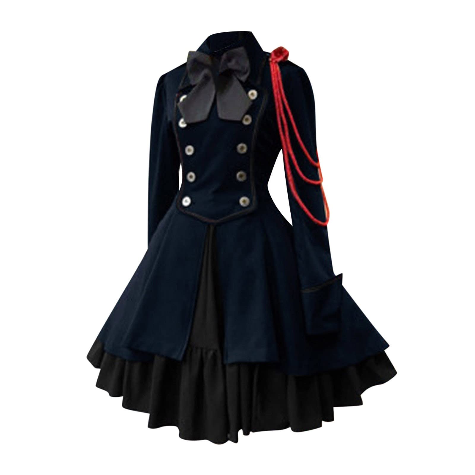 Renaissance Kleid Damen Mittelalter Viktorianischen Königin Kleider Renaissance Mittelalter Cosplay Uniform Halloween Kostüm für frauen Renaissance Gotisch Maxikleid Karneval Halloween Party Pr