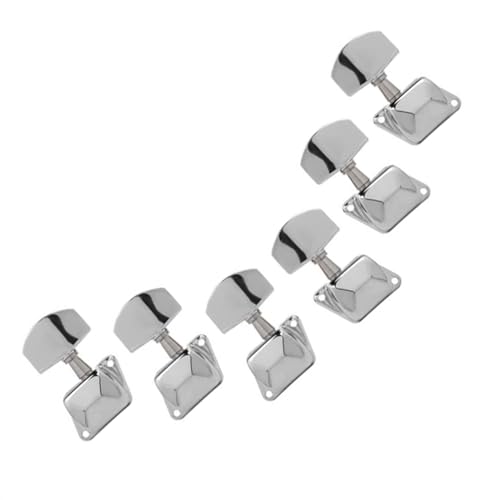 Strings Tuning Pegs Mechaniken Für Gitarre 3L3R Silberne Stimmknöpfe für Folk-Gitarre, halb- oder vollständig geschlossenes Set, Stimmgerät-Zubehör (Color : 3/4)