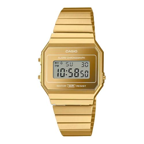 Casio Vintage-Digitalwecker-Chronograph der A700-Serie – Gold A700WEVG-9AEF