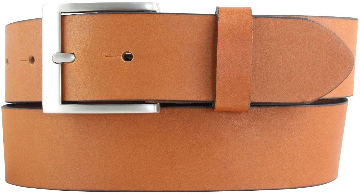 BELTINGER Hochwertiger Überlängen-Gürtel aus Vollrindleder 4 cm | 120-180 cm Ledergürtel für Herren 40mm | Herren-Gürtel in Übergrößen | Cognac 150cm