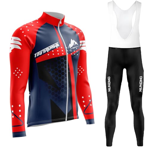 Rennrad Trikot Herren Set,Atmungsaktiv Und Schnelltrocknend Herren-Radtrikot Radhosen Für Männer Mit 9D-Gel-Pads Fahrradtrikot Herren Herbst Atmungsaktive (TYPE-10,3XL)