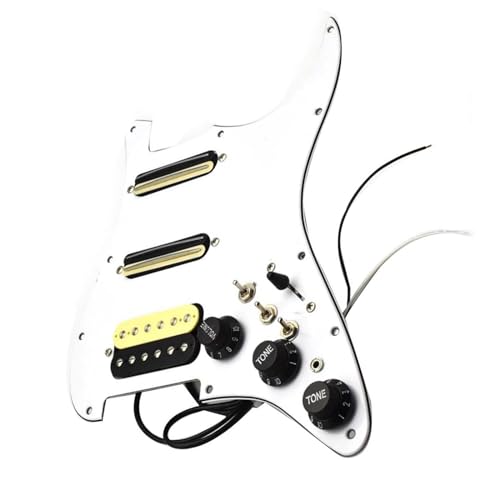 Standard-Pickguard-Tonabnehmer Weißer E-Gitarren-Schlagbrett-Tonabnehmer mit vorverdrahteter Schlagbrett-Ersatzbaugruppe