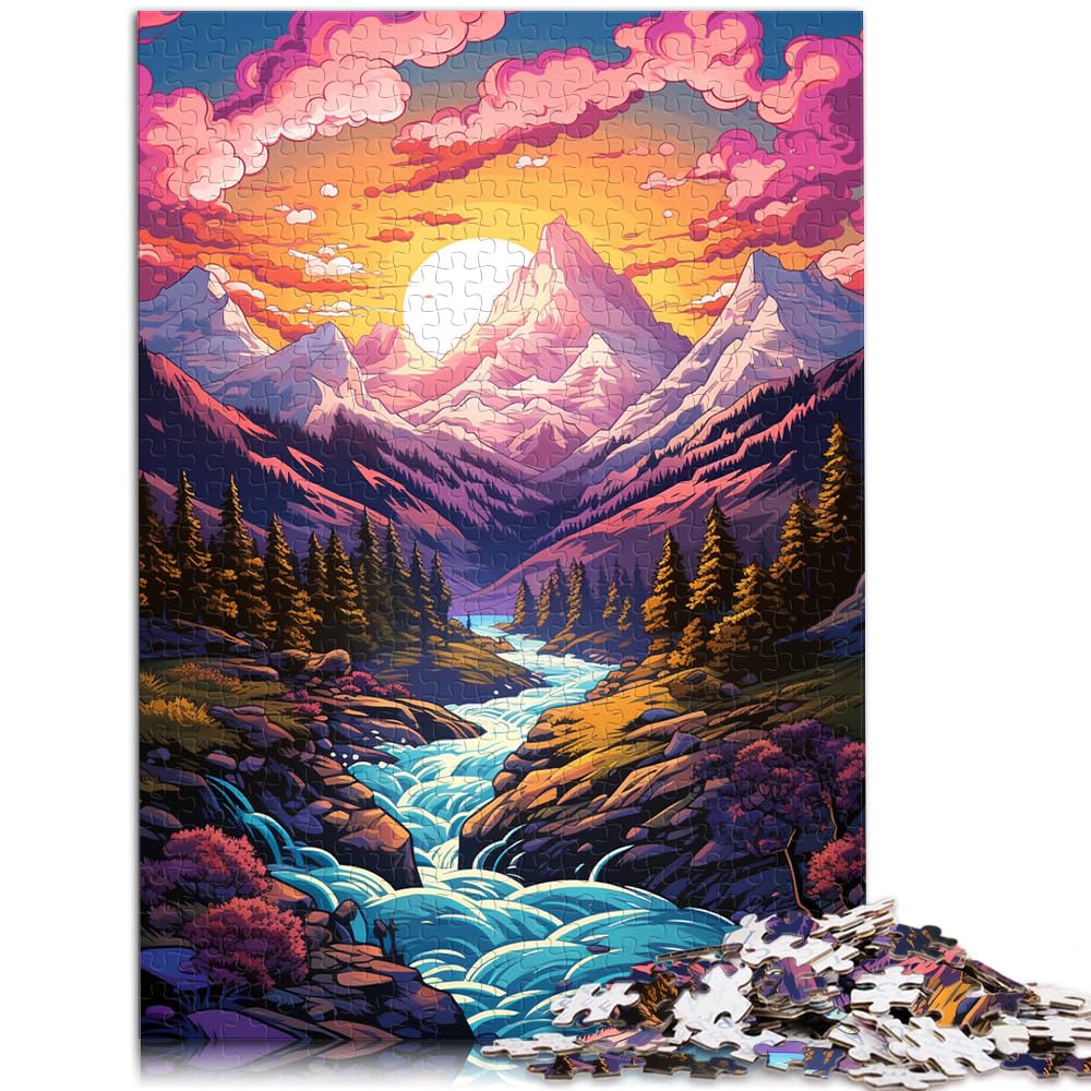 Puzzle-Spiele, farbenfrohes Rocky Mountains-Puzzle 1000 Teile für Erwachsene, Holzpuzzle, Familienspaß, Puzzle 1000 Teile (50 x 75 cm)