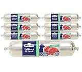 Dehner Premium Hundefutter, Fleischwurst getreidefrei, für ausgewachsene ernährungssensible Hunde, Büffel, 7 x 400 g (2.8 kg)