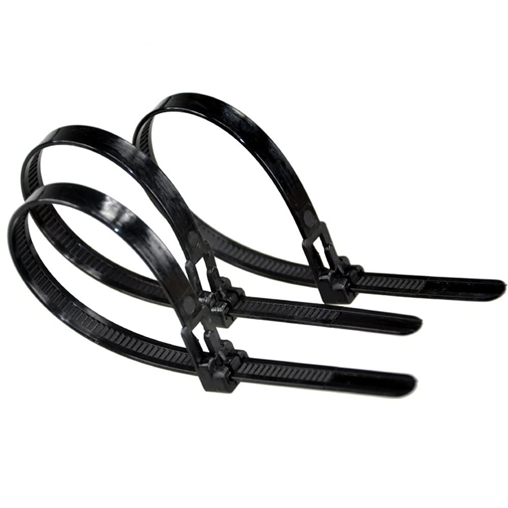 BFVAKBKYT Kabelbinder, Kabelbinder aus Nylon, lösbar, kann sich lösen, wiederverwendbare Verpackung, Kabelbinder aus Kunststoff, Wickelband(8x400 Black)