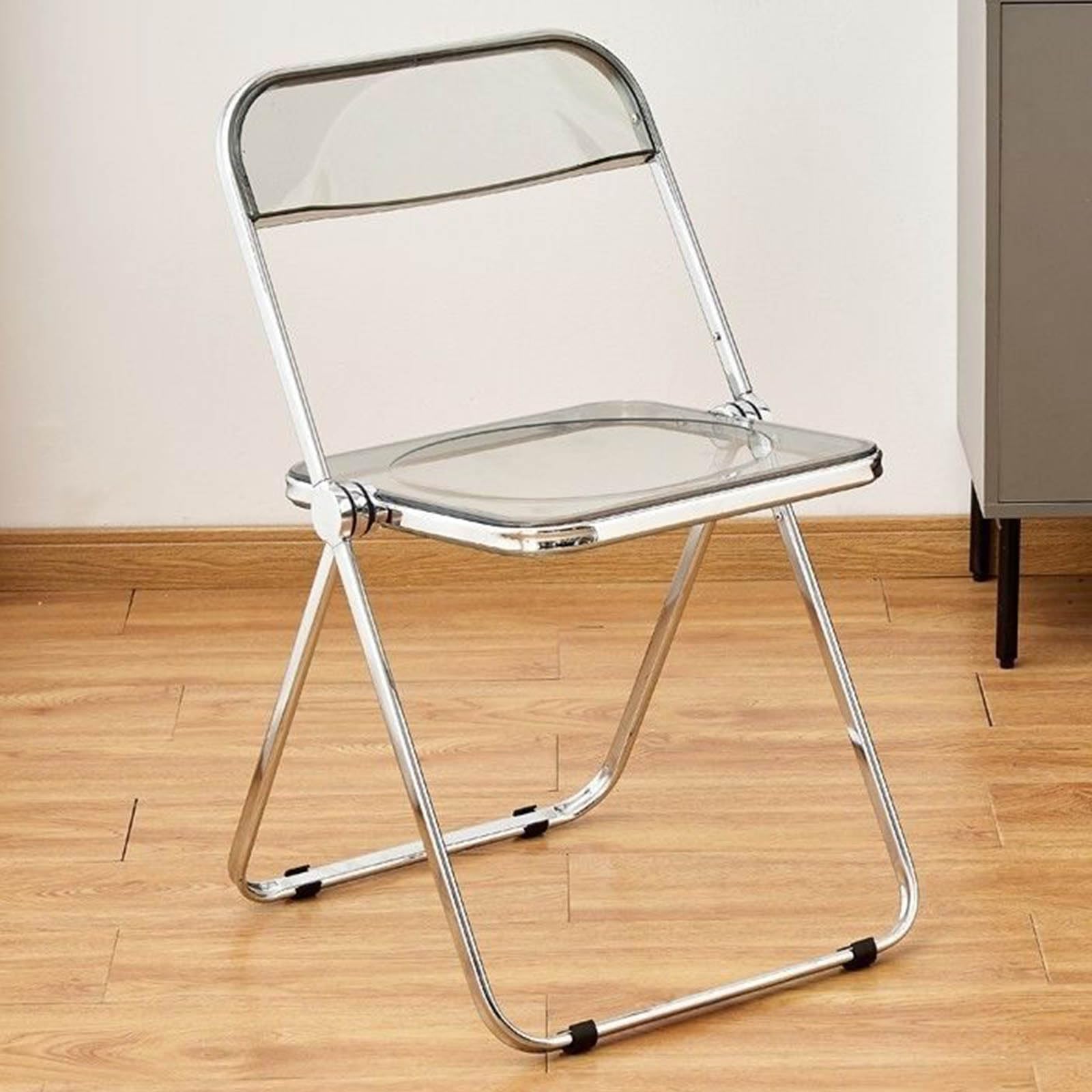 Gvqng Kleine Beistelltische, Klares Acryl Beistelltisch Und Transparenter Stuhl, Tische FüR Das Wohnzimmer, Klappbarer Stauraum, Kleine Beistelltische FüR Kleine RäUme,Chair b