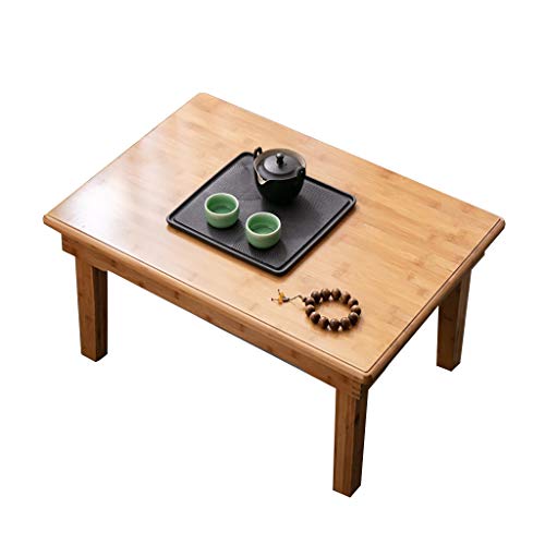 IMYOGI Exquisiter Couchtisch, Massivholz-Wohnzimmer-Freizeittisch/Schreibtisch/Esstisch im japanischen Stil, Faltbarer quadratischer niedriger Tisch für zu Hause (Größe: 70 x 50 x 37 cm)