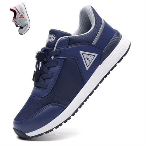 OTEB Orthopädische Herrenschuhe, atmungsaktive Laufschuhe mit breiter Zehenbox, rutschfeste Freizeitschuhe, weiche Wanderschuhe(Dark Blue,38 EU)