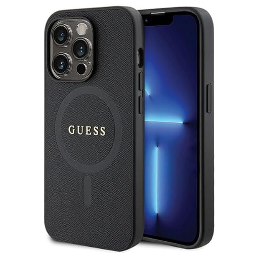 Guess GUHMP14LPSAHMCK Hülle für iPhone 14 Pro 6.1" Schwarz hardcase Saffiano