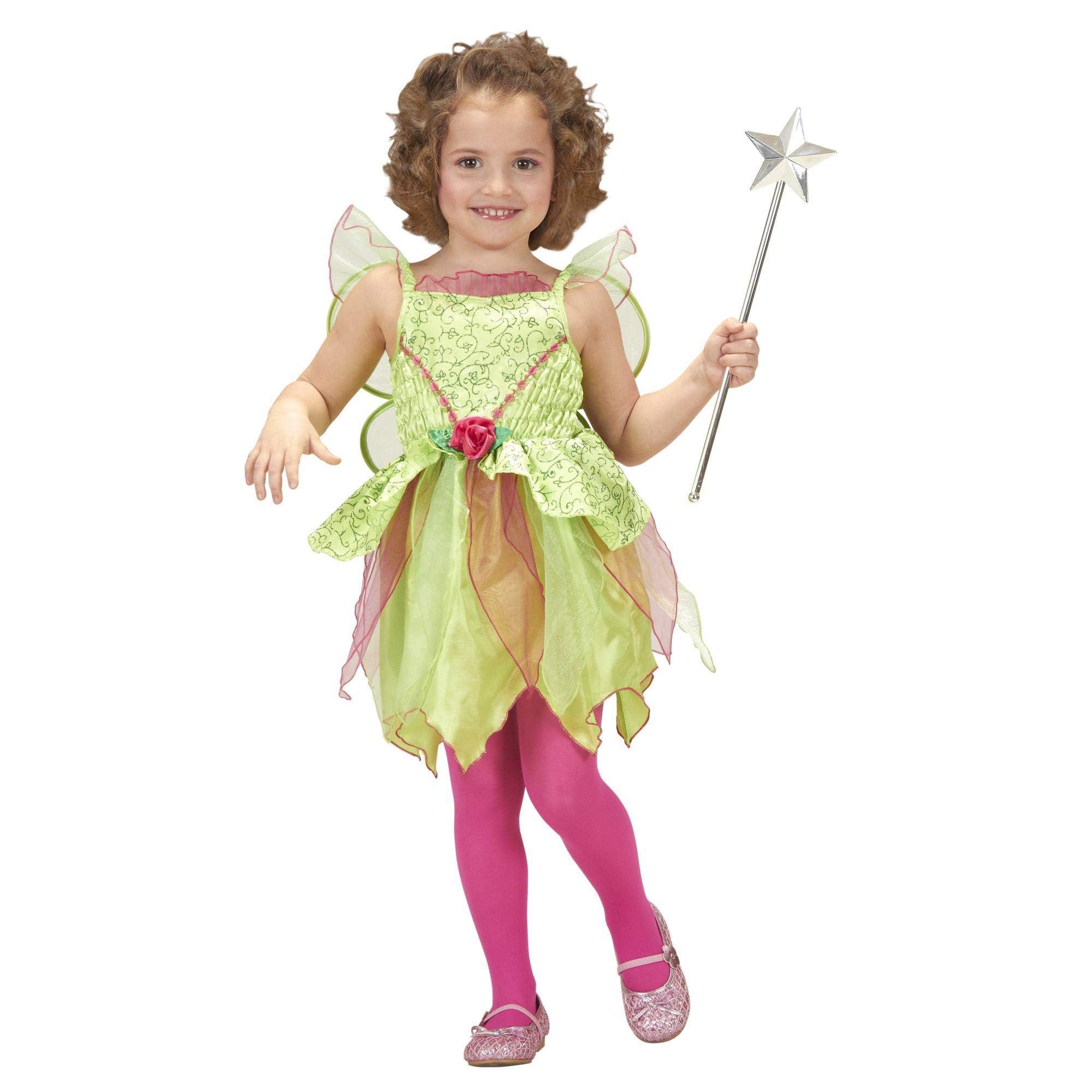 Widmann - Kinderkostüm Magische Fee, Kleid, Flügel, Schmetterling, Blumenfee, Karneval, Fasching, Mottoparty