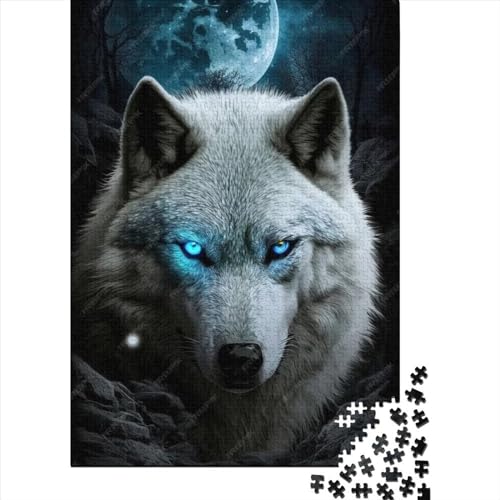 1000-teiliges Puzzle für Erwachsene, Fantasy Strange Wolf, Holzpuzzle für Erwachsene und Jugendliche von Wood Jigsaw Puzzle für Erwachsene und Jugendliche, 29,53 x 19,69 Zoll