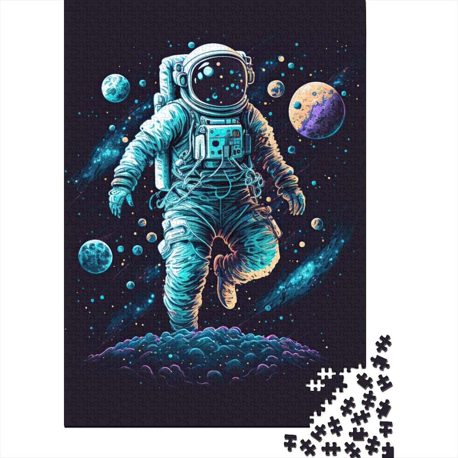 Astronaut im Weltraum-Puzzle, 500 Teile, Puzzle für Erwachsene und Jugendliche, Holzpuzzle, Puzzle für Erwachsene und Jugendliche, Familienpuzzlespiel, 52 x 38 cm