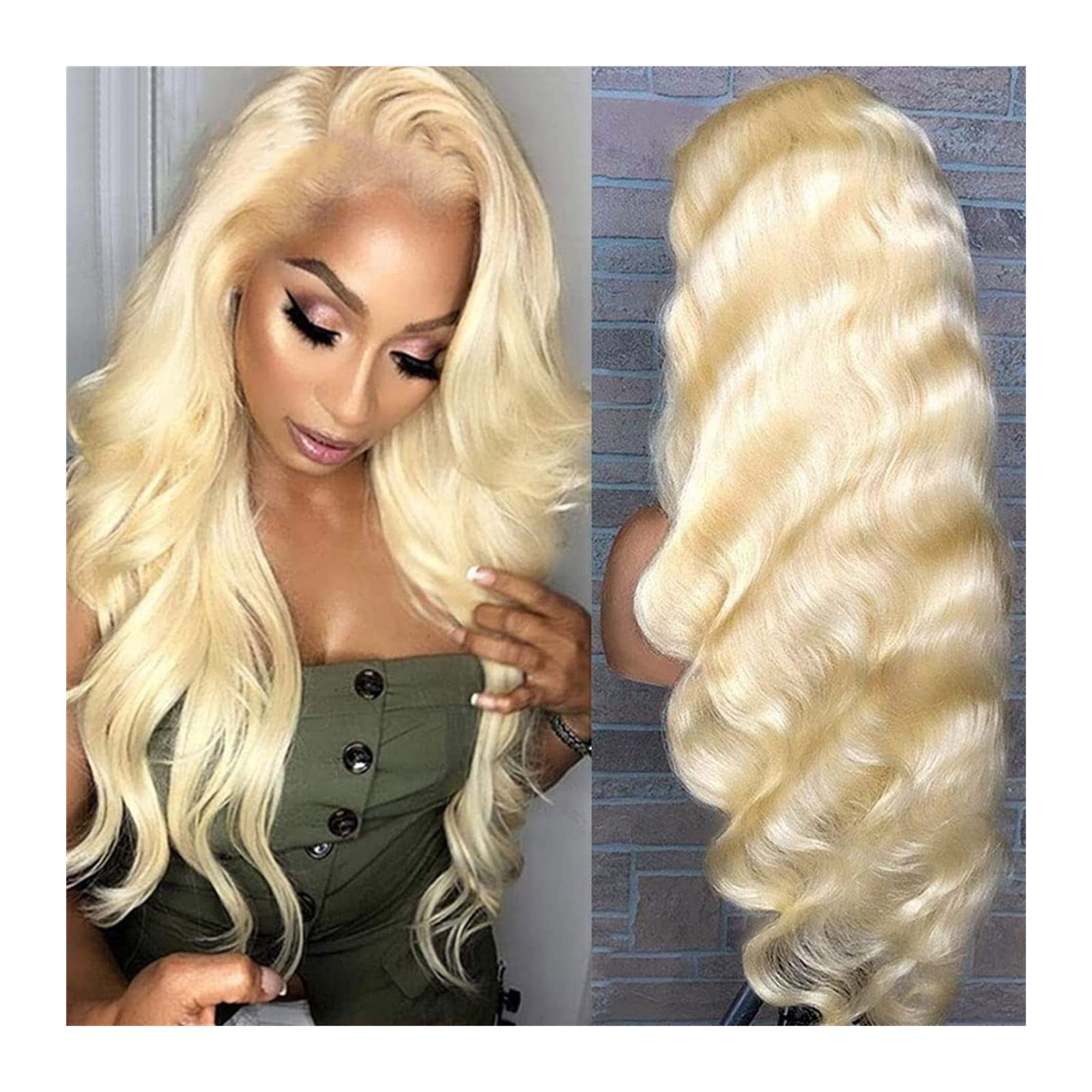 Perücken 13x6 HD Transparent Lace Perücke 613 Blonde Spitze Frontal Perücke Brasilianisches Echthaar 14-30" Körperwelle Remy Haar Lace Front Perücken Vorgezupft Damenperücke (Size : 220 Density, Col