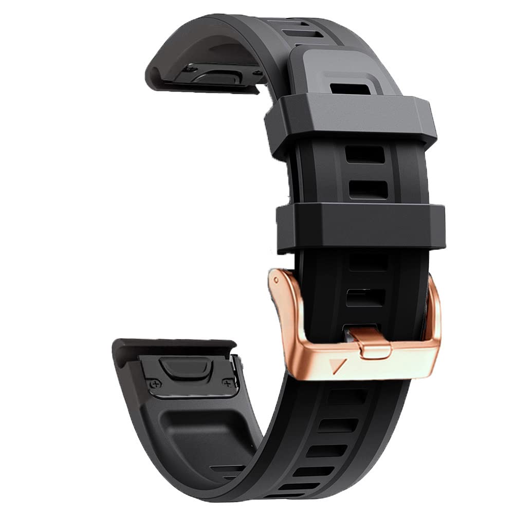 OPKDE Uhrenarmband für Garmin Fenix 7S 6S 6SPro 5S 5SPlus, 20 mm, Silikon, Rotgold, Stahlschnalle, Schnellverschluss, Easyfit-Armband, 20mm D2 Delta S, Achat