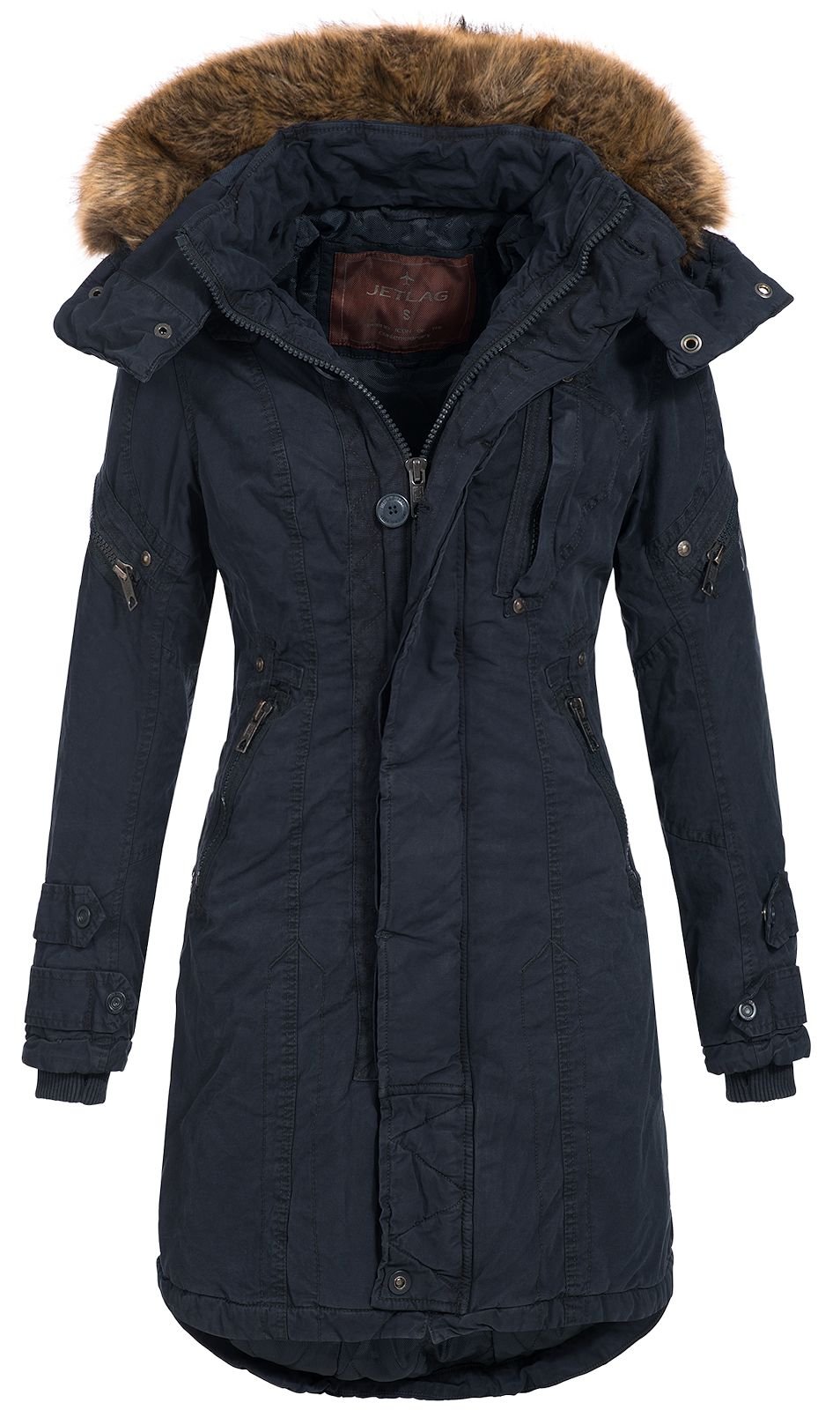 Jet Lag Damen Winterparka Jacke SW-61 Fellkapuze navy S