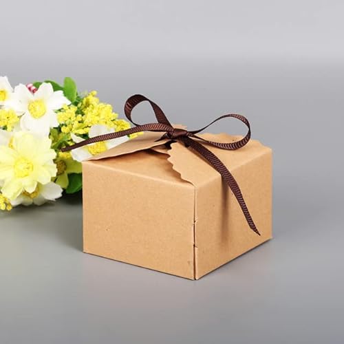 10 stücke Braune Geschenkbox Kraftpapier Pralinenschachteln Süßigkeiten Kuchen Schmuck Geschenk schokolade Partyverpackungsboxen Karton Geschenkverpackungsboxen-gelb