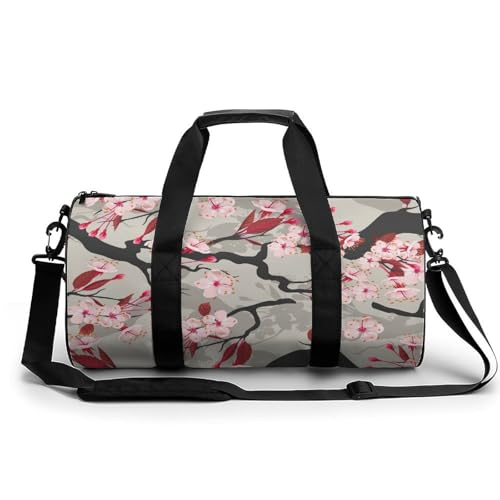 Pfirsichblüte Sport Duffel Bag Sporttasche Reisetasche Handgepäck Tasche Schwimmtasche Weekender Bag 45x23x23cm