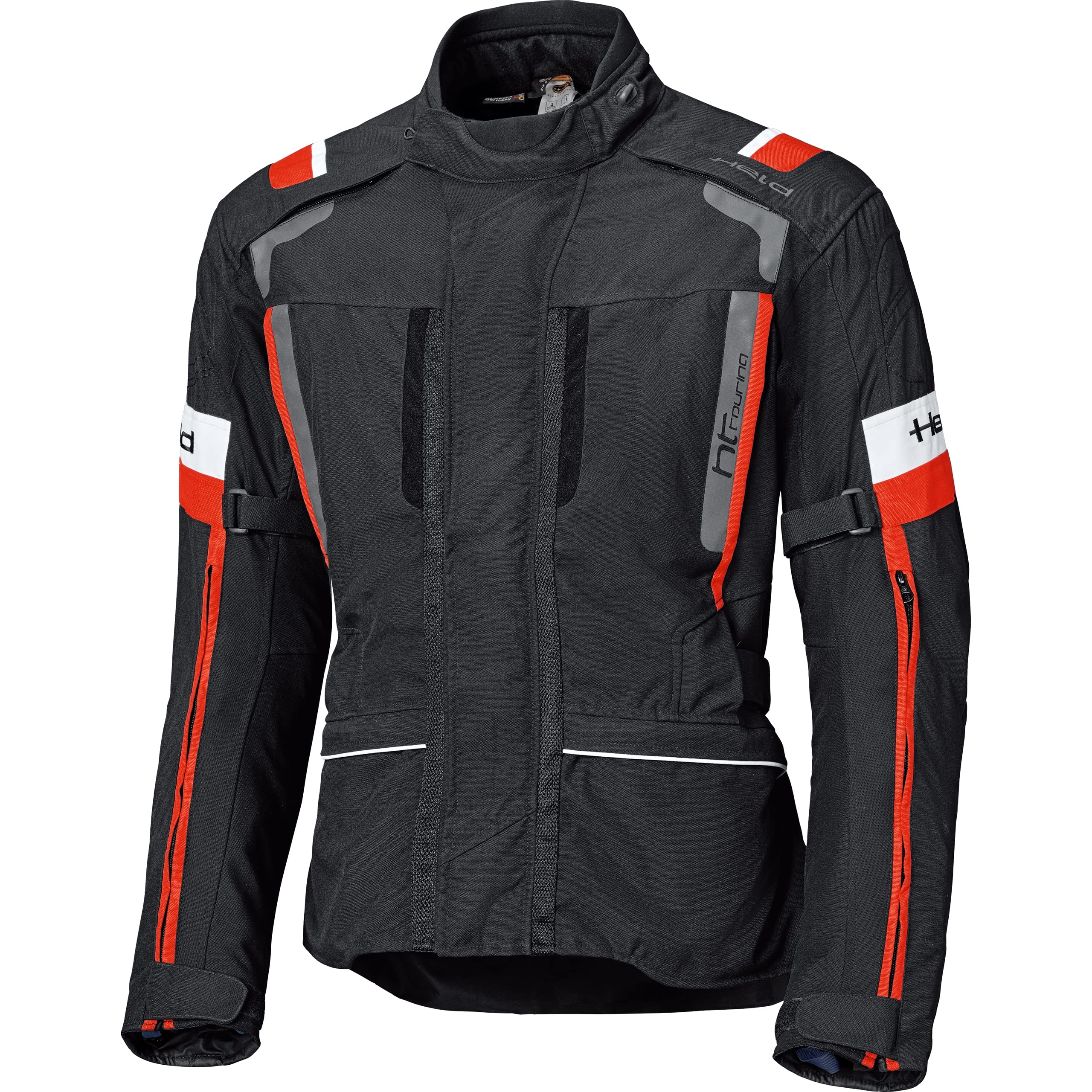 Held Motorradjacke mit Protektoren Motorrad Jacke 4-Touring II Textiljacke schwarz/rot 5XL, Herren, Tourer, Ganzjährig