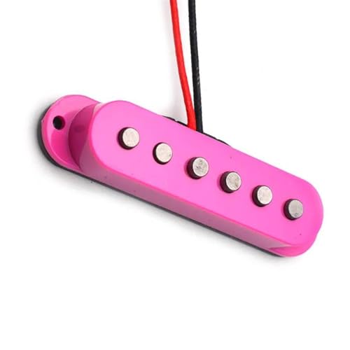 Gitarren-Tonabnehmer Single Coil Staggered Top Fiber Bobbin Pickup E-Gitarre Pickup Hals/Mitte/Steg 50/50/52 Mm Pink (Color : 50mm (Neck))