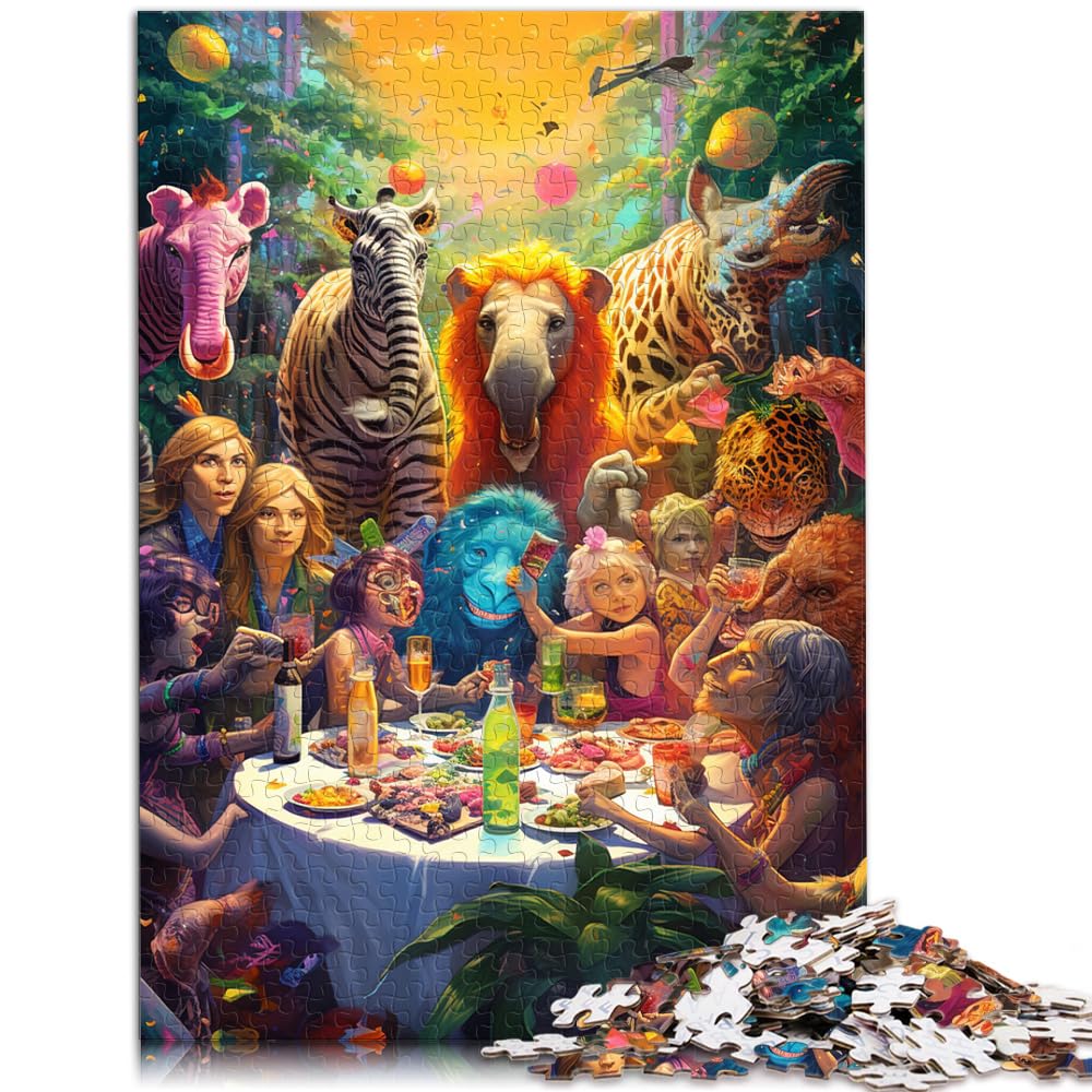 Puzzle für Tierpartys, Puzzle 1000 Teile für Erwachsene, Holzpuzzle, interessantes Puzzle zur Stressreduzierung, Puzzle 1000 Teile (50 x 75 cm)