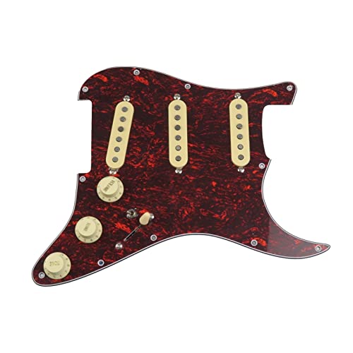 Geladenes Gitarren-Pickguard Geladene Pickguard-Pickups Gitarre-Alnico 5-Pickups SSS. Single Coils Pickups/Gelbe Pickupabdeckungen Set (Color : 09)