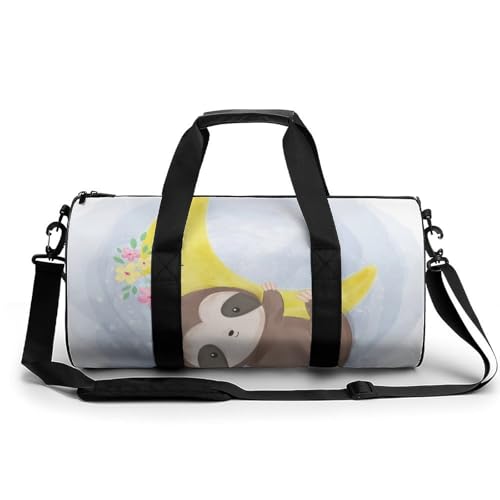 Aquarell-Faultier Sport Duffel Bag Sporttasche Reisetasche Handgepäck Tasche Schwimmtasche Weekender Bag 45x23x23cm