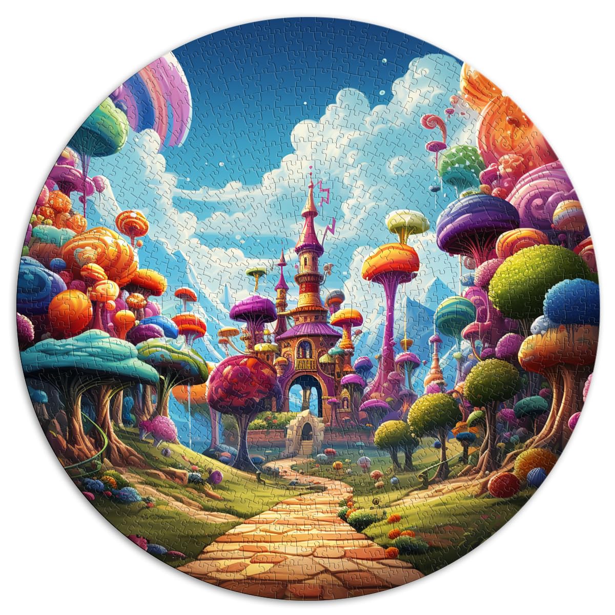 Puzzle Candyland für Kinderzimmer für Erwachsene, 1000-teiliges Puzzle, 26,5 x 26,5 Zoll, Puzzle für Lernspiele, Herausforderungsspielzeug