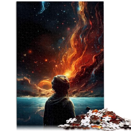 Puzzle für Orange Space Phenomenon, 1000-teiliges Holzpuzzle, jedes Teil ist einzigartig – anspruchsvolles, unterhaltsames Familienspiel, 1000 Teile (50 x 75 cm)