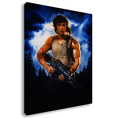 Artis Prints Leinwandbild Rambo | Sylvester Stallone - Action - Hollywood - Movie, Überleben - Film, Dekoration - Inneneinrichtung, Klein bis XXL