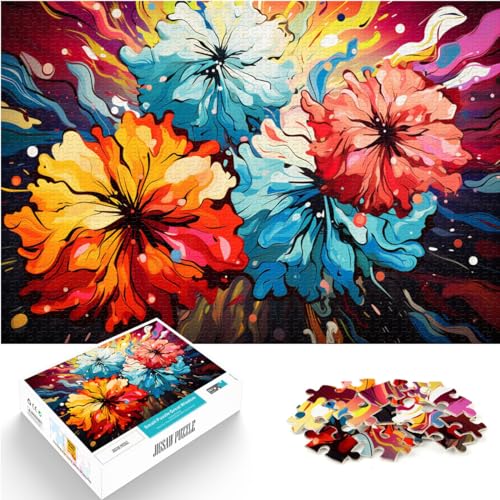 Puzzlespiel, buntes Blumengemälde, 1000 Teile, Puzzlespielzeug, jedes Teil ist einzigartig – anspruchsvolles, unterhaltsames Spiel für die ganze Familie, 1000 Teile (50 x 75 cm)