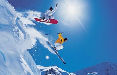 HfmQuisutron Jigsaw Puzzle 1000 Teile Ski Sport Poster Holzpuzzle Home Stressabbau Spiel Ty83Zw