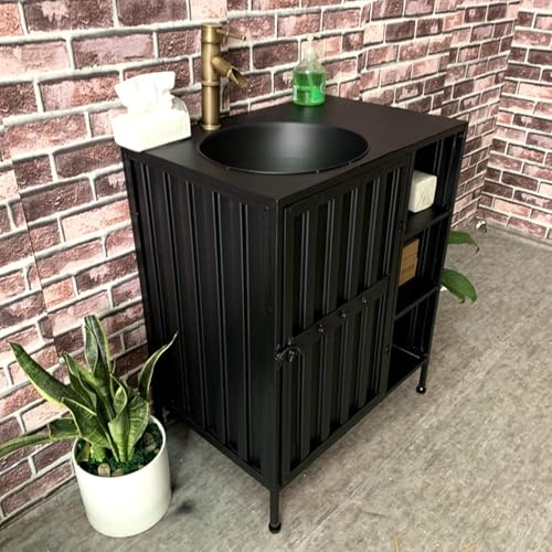 Badezimmer-Waschbecken, Industrie-Waschbecken, Eisen-Art-Badezimmer-Waschtisch im Loft-Stil, Retro-Waschbecken und Waschtischunterschrank für Bar, Ktv, Cyber-Café, Industrie-Stil