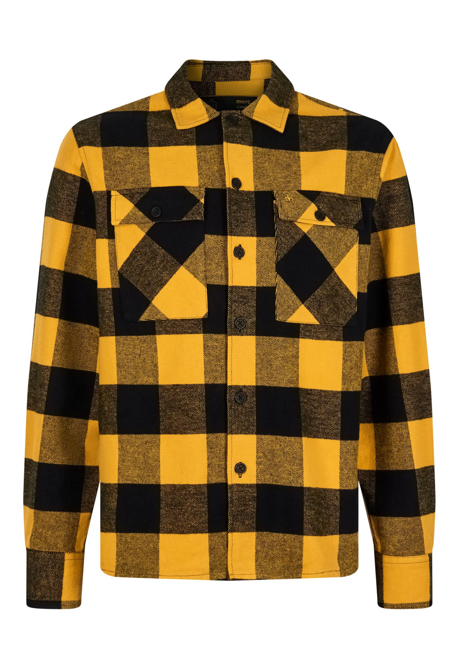 Merc of London Herren Linden Shirt, Mustard, L