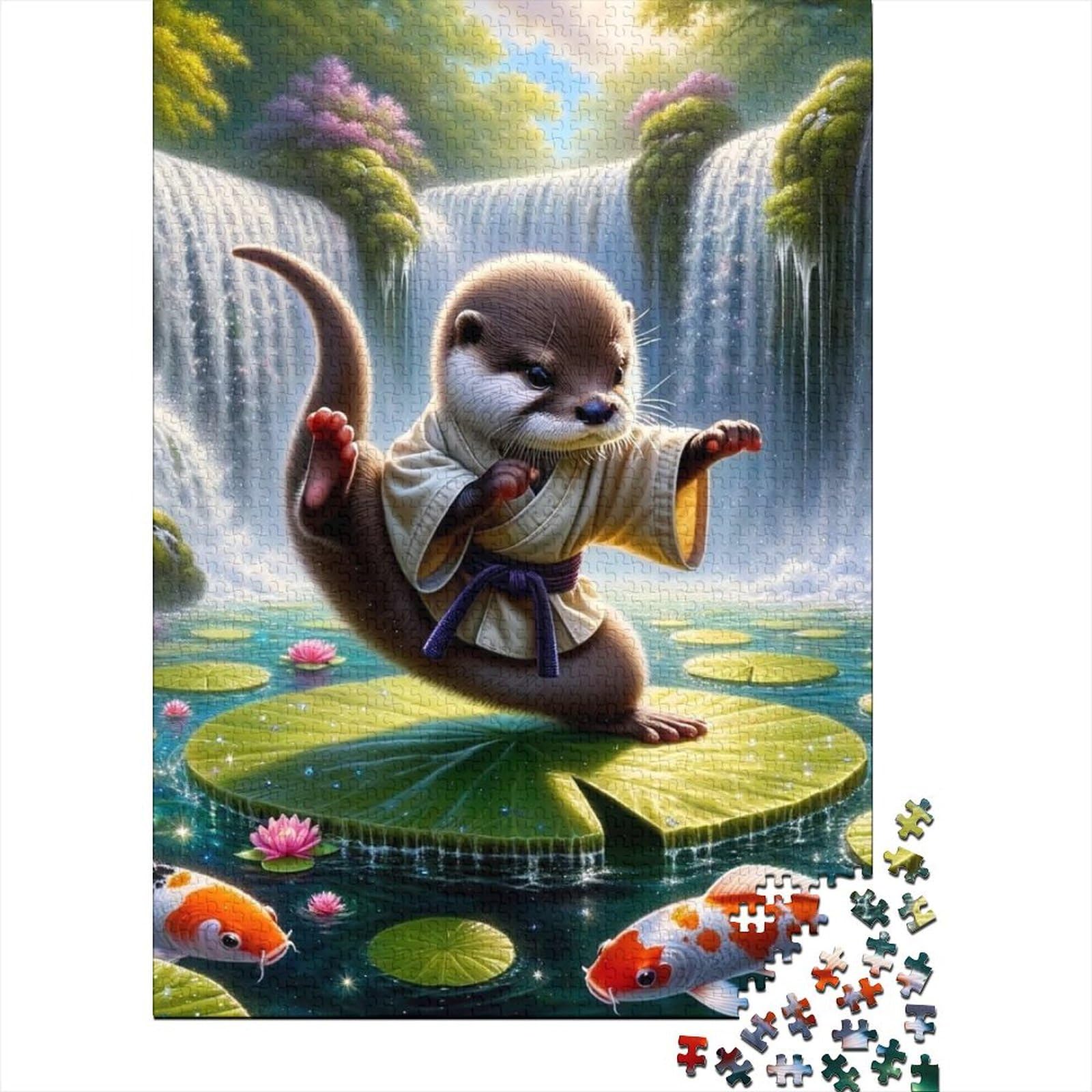 Baby Otter Holzpuzzle Puzzles für Erwachsene Teenager Erwachsene 500 Teile Puzzle Entspannungspuzzle Spiele-Denksportpuzzle (Größe 52x38cm)