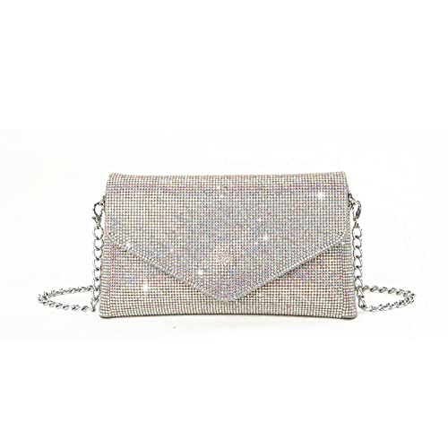 Damen Handtasche Glitzer Abendtasche Party Braut Clutch Prom Hochzeit Geldbörse Schulter Umhängetaschen Abnehmbare Kette