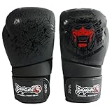 Yakuza Boxhandschuhe Muay Thai Kickboxen Sparring, Männer Damen, Boxsack Punchinghandschuhe, Kickboxhandschuhe MMA Kampfsport Training Schwarz Adult 8 10 12 14 16oz Muay Thai Boxing Gloves (12 Oz)