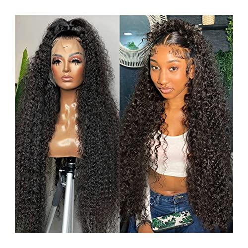 Perücken für Frauen Deep Wave Lace Wig Glueless 360 Lace Front Perücken Long Wave Curly 13x4 Echthaar Lace Frontal Perücken Brasilianisches Remy Haar Curly 4x4 Lace Perücken for Frauen für die Täglich