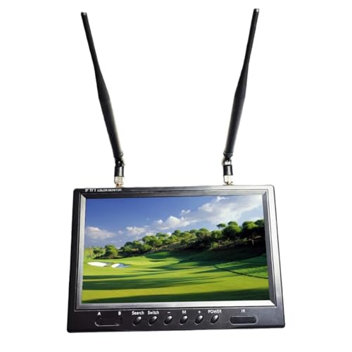 Qbkohphifm 9 5,8G FPV-Monitor LCD-Bildschirm 800x480 20Hz-20KHz Stereo-Dual-Empfänger für RC FPV Drone Quadcopter EU-Stecker