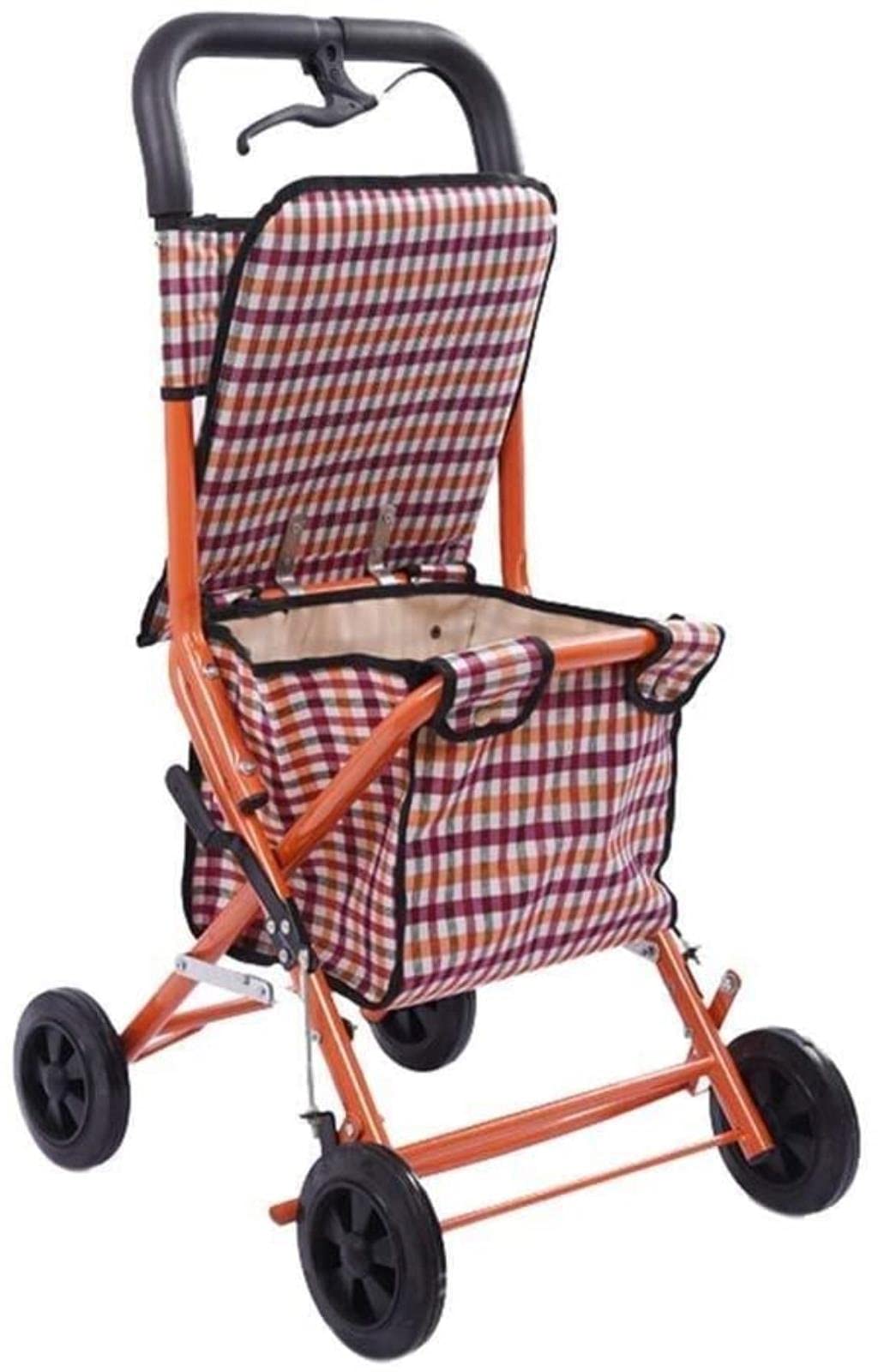 Rollator Walker 4 Räder Einkaufswagen, zusammenklappbare Gehhilfe, höhenverstellbarer Sitz, ältere Menschen, Aluminium, ältere Menschen, Sehnsucht nach Vorwärts