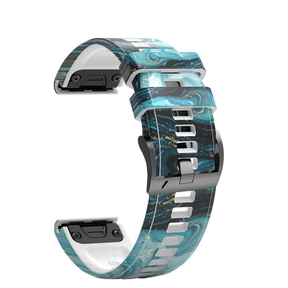 BANDKIT Sport-Silikon-Uhrenarmband für Garmin Fenix 6X 6 6S Pro 5X 5 5S Plus 3HR, einfache Passform, Schnellverschluss-Armband, Zubehör, 26mm Descent Mk1, Achat