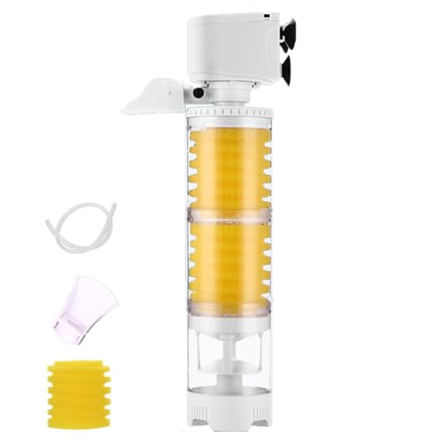 Xasbseulk Aquarium-Vakuumfilter, interner Aquariumfilter, Schildkrötenfilter, Tankfilter, effiziente verbesserte Sauerstoffversorgung, Aquariumfilter – Schwammfilter reinigt Wasser und Aquariumfilter