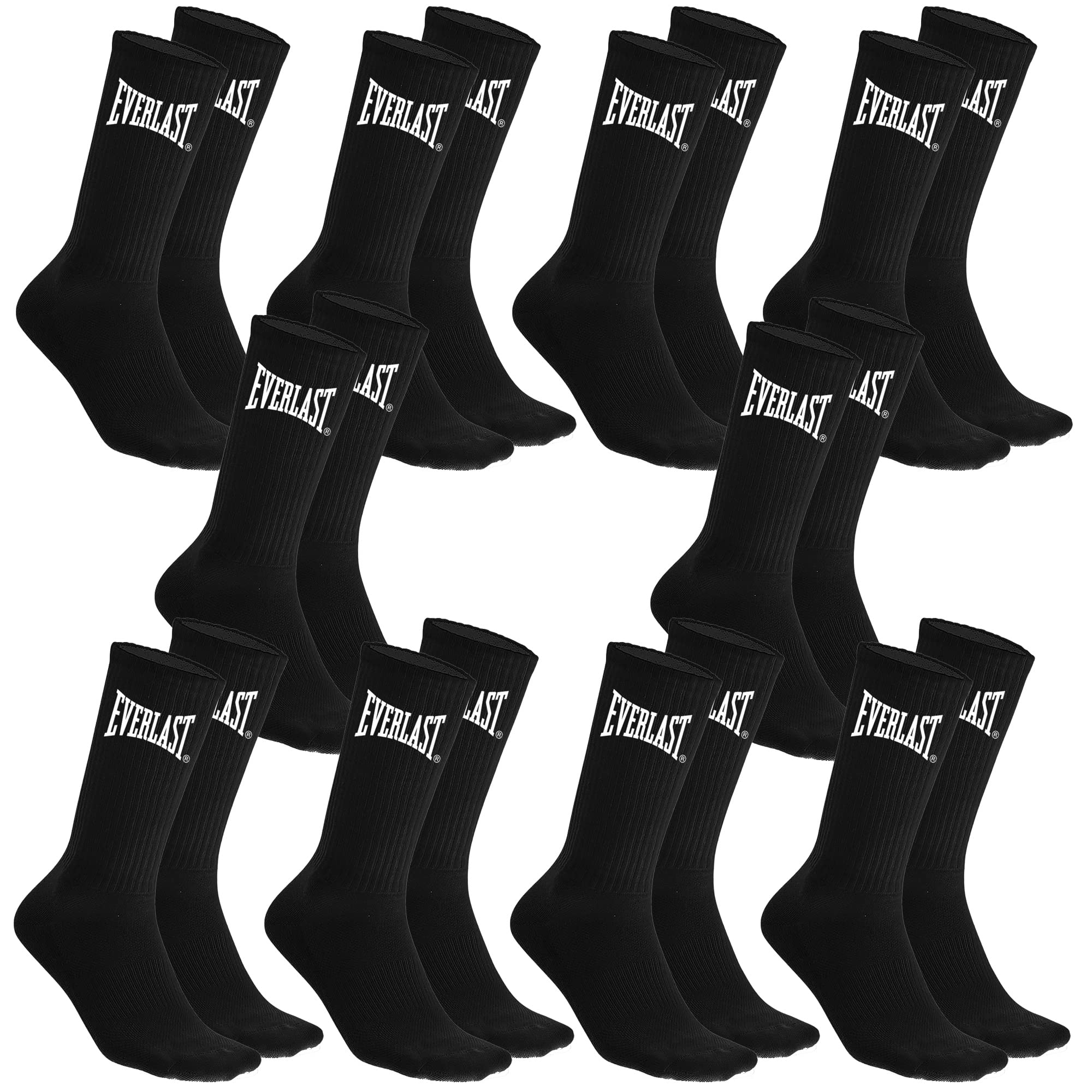 Everlast Unisex Hohe Sportsocken 10 Paar Socken, schwarz/weiß, 43-46