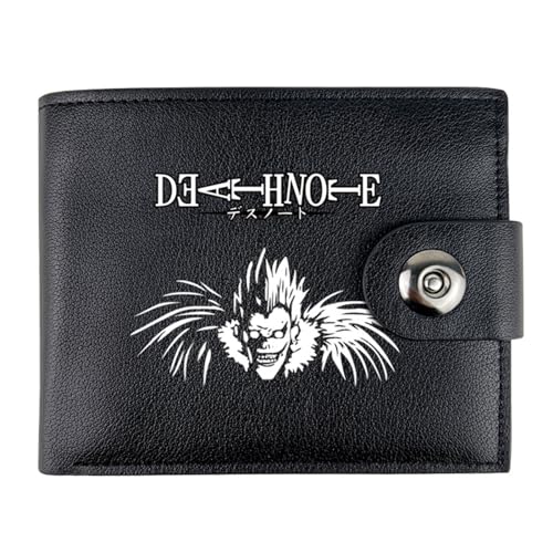 RYNDEX Death No. te Anime Geldbörse, Cartoon-Druck Kleiner Geldbeutel, PU Leder Geldbörse Brieftasche Wallet(Color:Black 12)