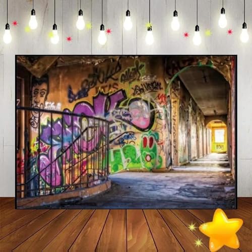 Dunkle Alles Gute Geburtstag Party Bunt Graffiti Splash Farbe Hintergrund Baby Dusche Cust Hintergrund Dekoration Foto 300x200cm