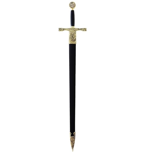 Deko Schwert Excalibur mit Scheide Gold - Ritterschwert Kostüm Ritter Verkleidungszubehör Mittelalter König Arthur King Arthur