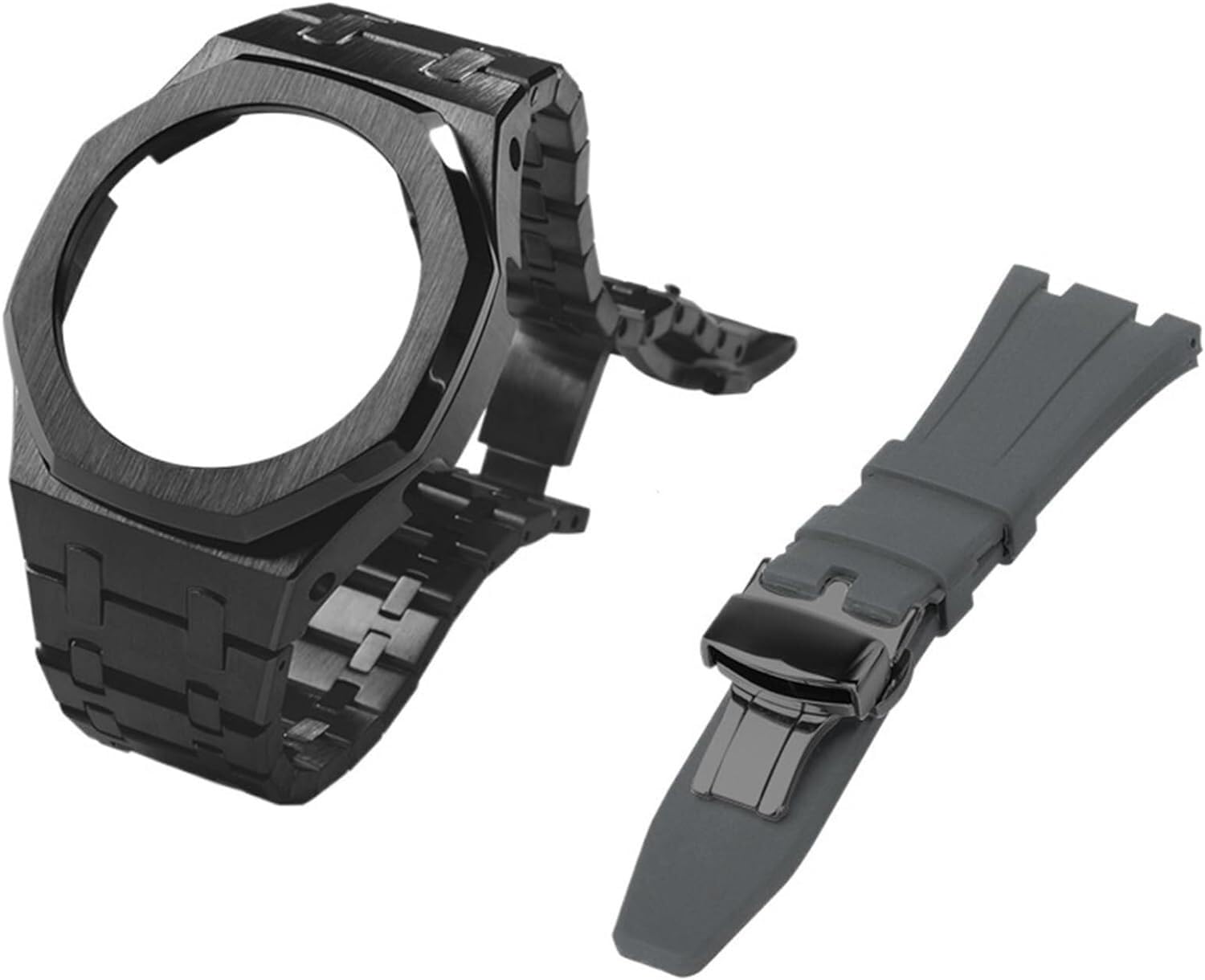 IOTUP Gen 5 Metall-Uhrengehäuse, Lünette und Fluorkautschuk-Uhrenarmband, Kombinationsset, für GA2100, GA2110, GAB2100, GM2100, Mod Kit für Watch Full, GA-2100/2110, Achat