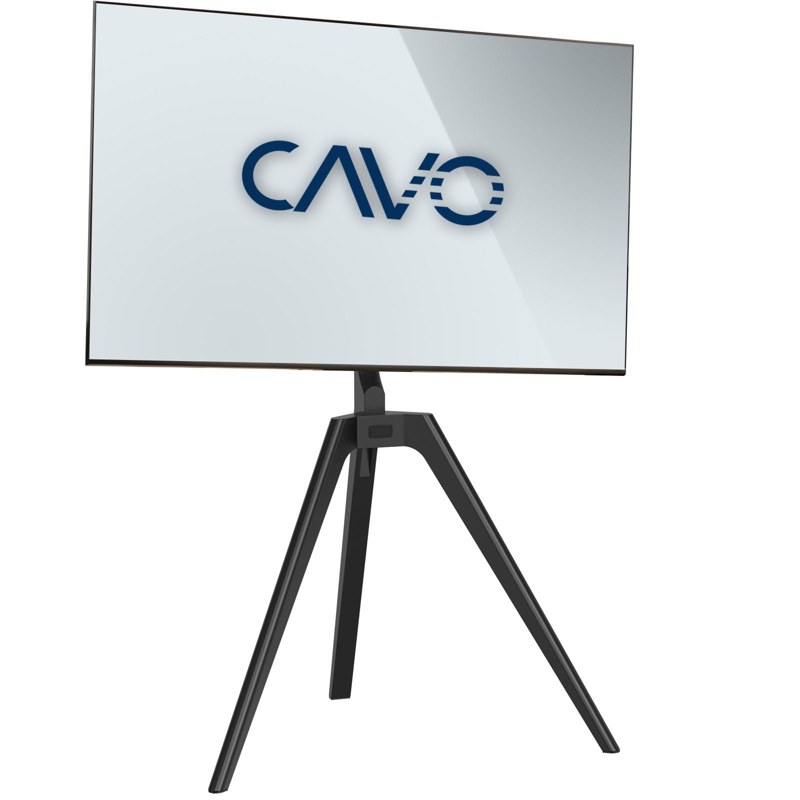 CAVO TV-Staffelei für 45 bis 65 Zoll Bildschirme bis 40 kg, Walnuss schwarz lackiert, Max VESA 400 x 400 mm Schwenkbar Universal Halterung für Flach & Curved Fernseher & Monitor